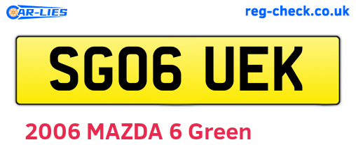 SG06UEK are the vehicle registration plates.