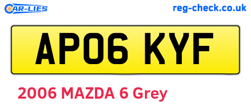 AP06KYF are the vehicle registration plates.
