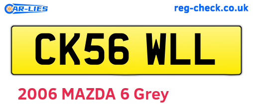 CK56WLL are the vehicle registration plates.