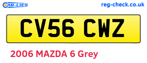 CV56CWZ are the vehicle registration plates.