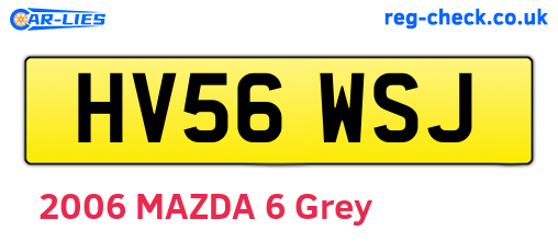 HV56WSJ are the vehicle registration plates.