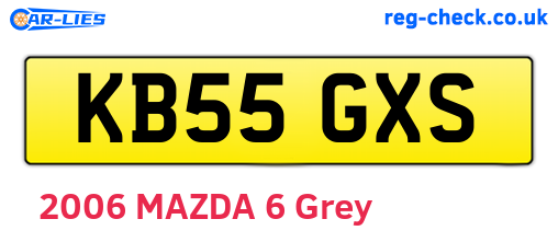 KB55GXS are the vehicle registration plates.