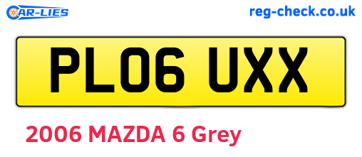 PL06UXX are the vehicle registration plates.