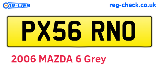 PX56RNO are the vehicle registration plates.