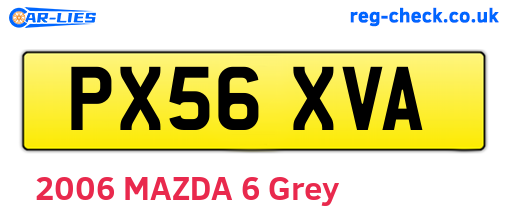 PX56XVA are the vehicle registration plates.