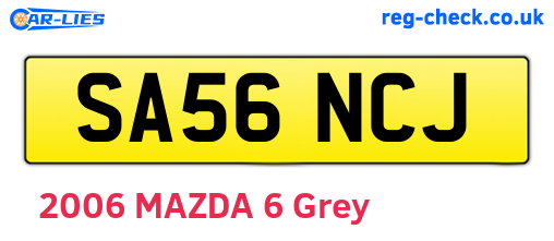 SA56NCJ are the vehicle registration plates.