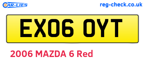 EX06OYT are the vehicle registration plates.
