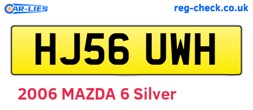 HJ56UWH are the vehicle registration plates.