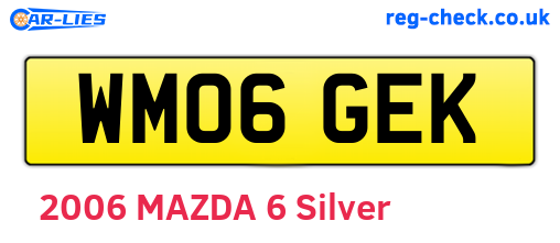 WM06GEK are the vehicle registration plates.