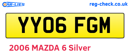 YY06FGM are the vehicle registration plates.
