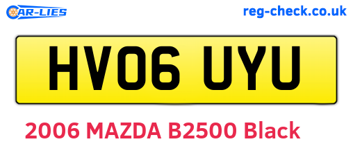 HV06UYU are the vehicle registration plates.
