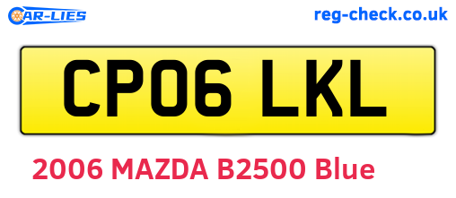 CP06LKL are the vehicle registration plates.