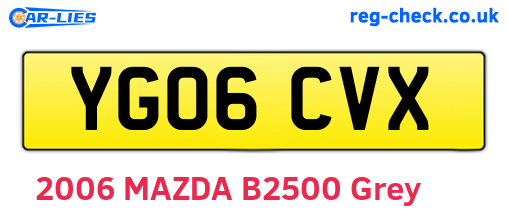 YG06CVX are the vehicle registration plates.