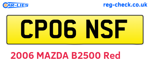 CP06NSF are the vehicle registration plates.