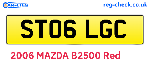 ST06LGC are the vehicle registration plates.
