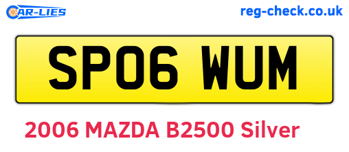 SP06WUM are the vehicle registration plates.