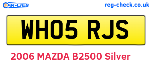 WH05RJS are the vehicle registration plates.