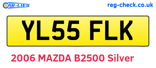 YL55FLK are the vehicle registration plates.