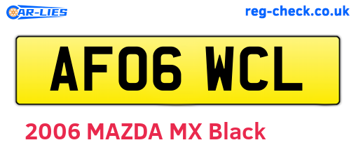 AF06WCL are the vehicle registration plates.