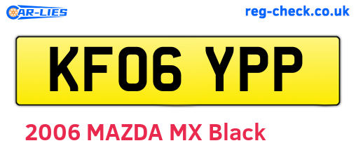 KF06YPP are the vehicle registration plates.