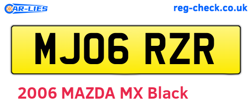 MJ06RZR are the vehicle registration plates.