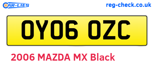 OY06OZC are the vehicle registration plates.