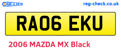 RA06EKU are the vehicle registration plates.