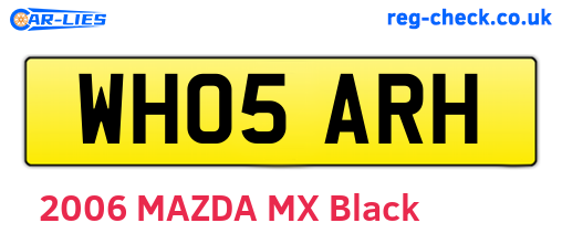 WH05ARH are the vehicle registration plates.