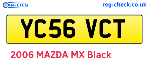 YC56VCT are the vehicle registration plates.