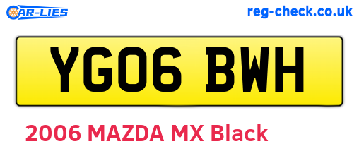 YG06BWH are the vehicle registration plates.