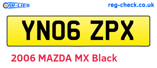 YN06ZPX are the vehicle registration plates.