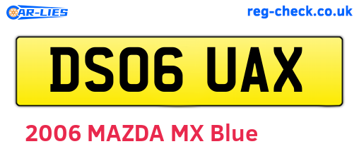 DS06UAX are the vehicle registration plates.