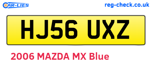 HJ56UXZ are the vehicle registration plates.