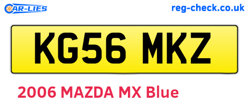 KG56MKZ are the vehicle registration plates.