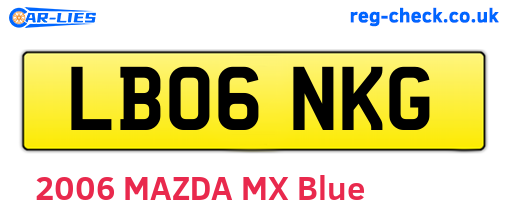 LB06NKG are the vehicle registration plates.