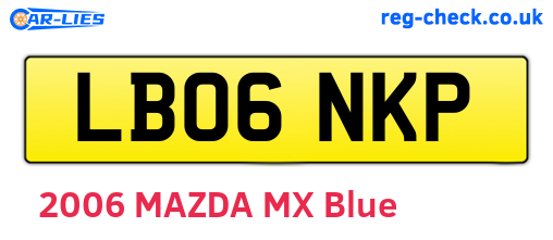 LB06NKP are the vehicle registration plates.