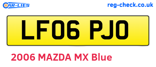 LF06PJO are the vehicle registration plates.