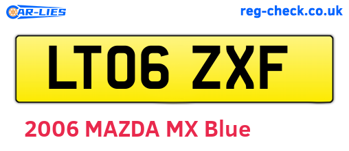 LT06ZXF are the vehicle registration plates.