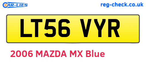 LT56VYR are the vehicle registration plates.