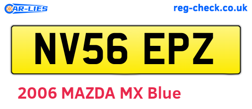 NV56EPZ are the vehicle registration plates.