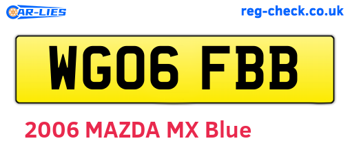 WG06FBB are the vehicle registration plates.