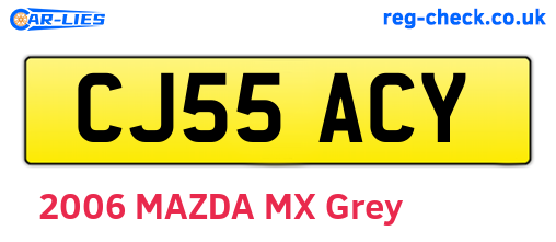 CJ55ACY are the vehicle registration plates.