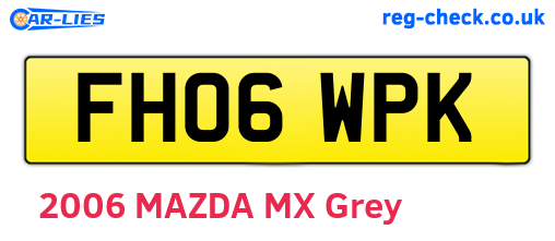 FH06WPK are the vehicle registration plates.