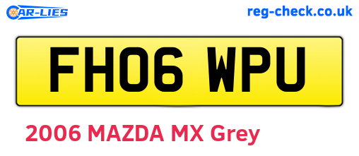 FH06WPU are the vehicle registration plates.