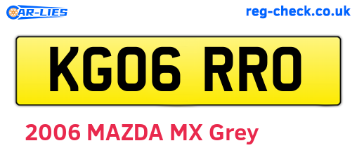 KG06RRO are the vehicle registration plates.