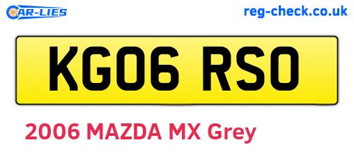 KG06RSO are the vehicle registration plates.