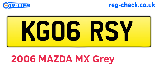 KG06RSY are the vehicle registration plates.