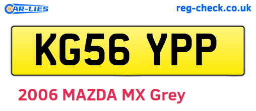 KG56YPP are the vehicle registration plates.