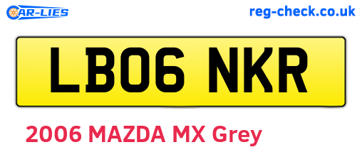 LB06NKR are the vehicle registration plates.