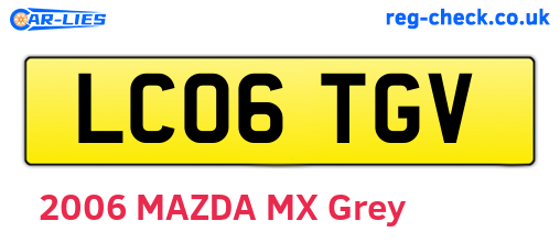LC06TGV are the vehicle registration plates.